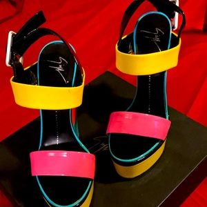 giuseppe zanotti patent wedge heel